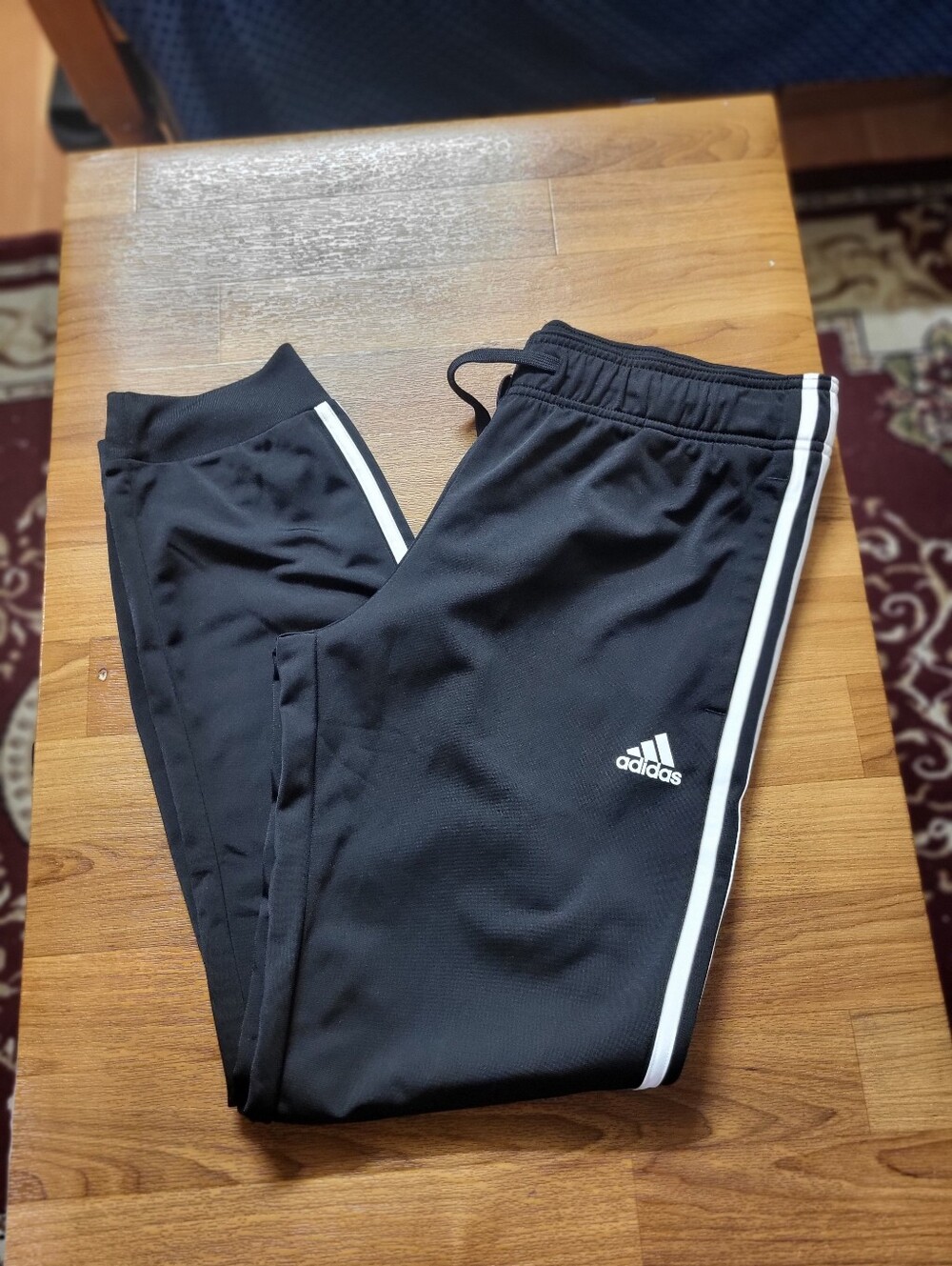 Women's Adidas Essentials Warm-Up Slim Tapered 3-Stripes Track Pants Black Large
